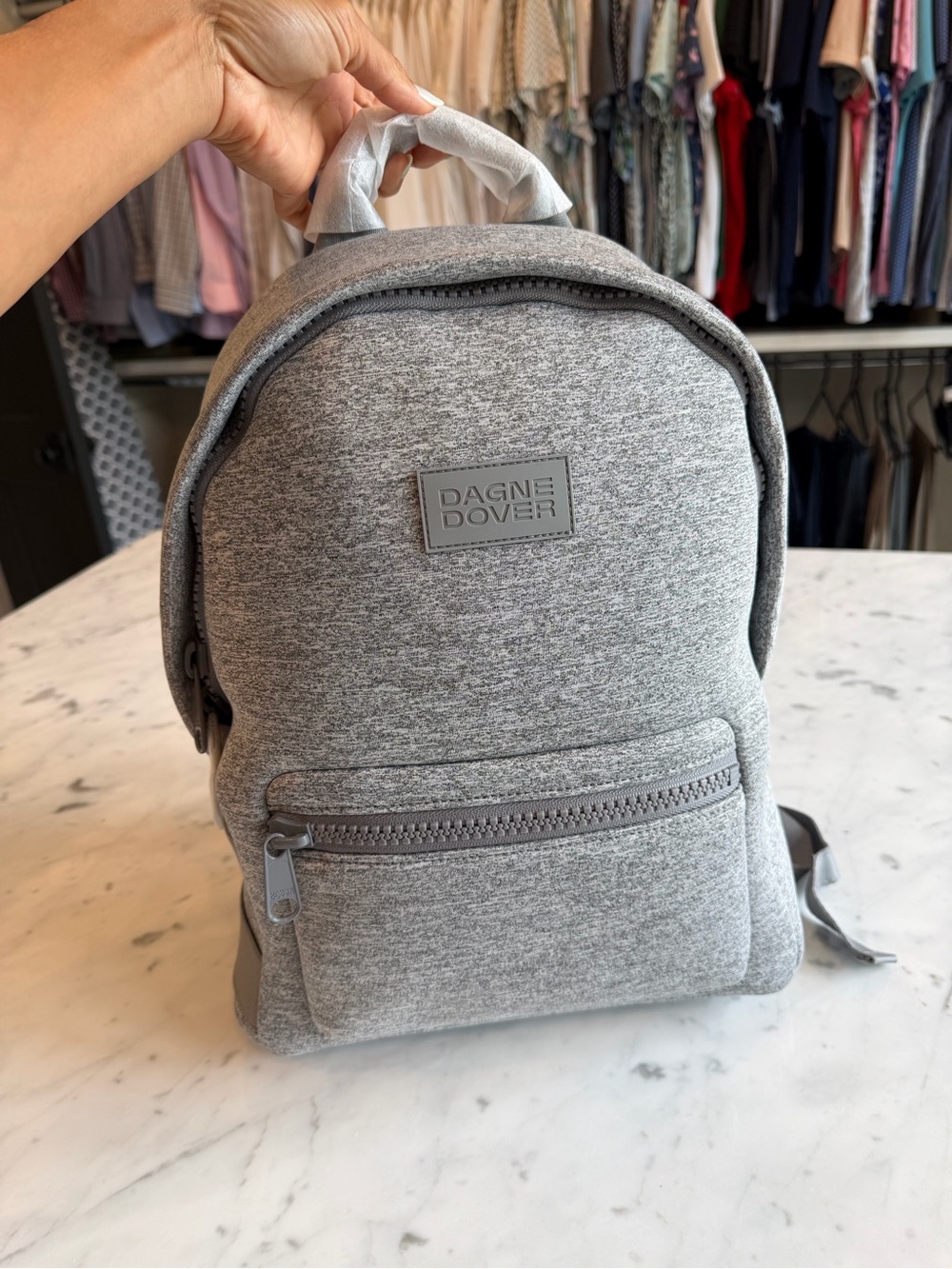 NEW Dagne Dover Dakota Medium Neoprene Backpack Medium Heather Gray - Picture 2 of 11